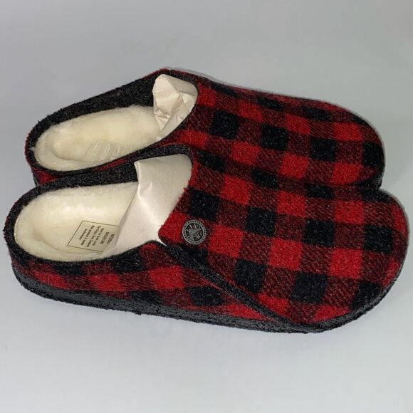 New in Box Birkenstock Zermatt Red plaid slipper shoe Sz 35 US 4.5/5 - Picture 7 of 11